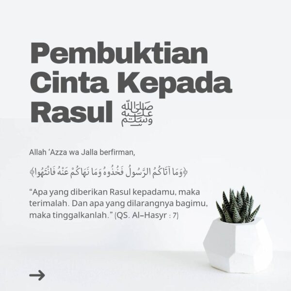 PEMBUKTIAN CINTA KEPADA RASUL ﷺ