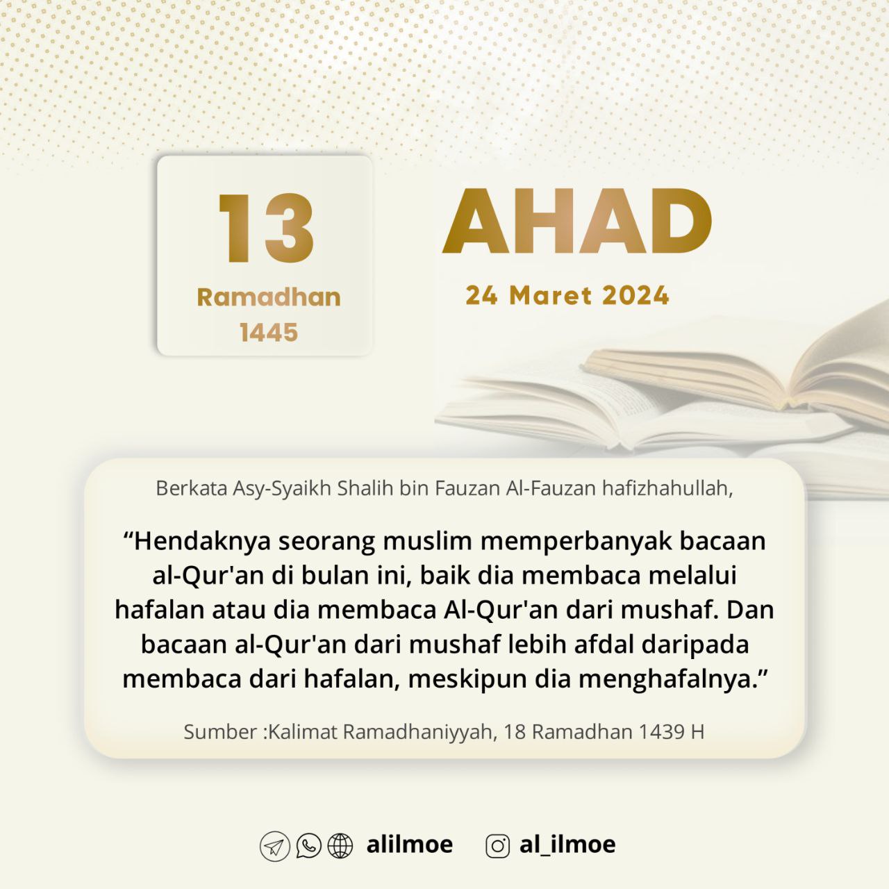 RAMADHAN ADALAH BULAN AL-QURAN